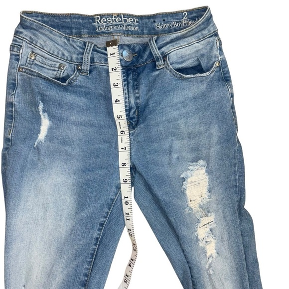 Resfeber LA Collection Boyfriend Skinny Fit Womens 2 Lowrise Distressed Light - Picture 11 of 12